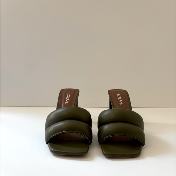 Olive Green Soda Sandals - Picture 3 of 5